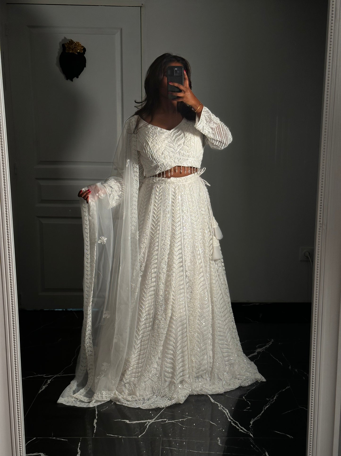 Lehenga ivoire élégance