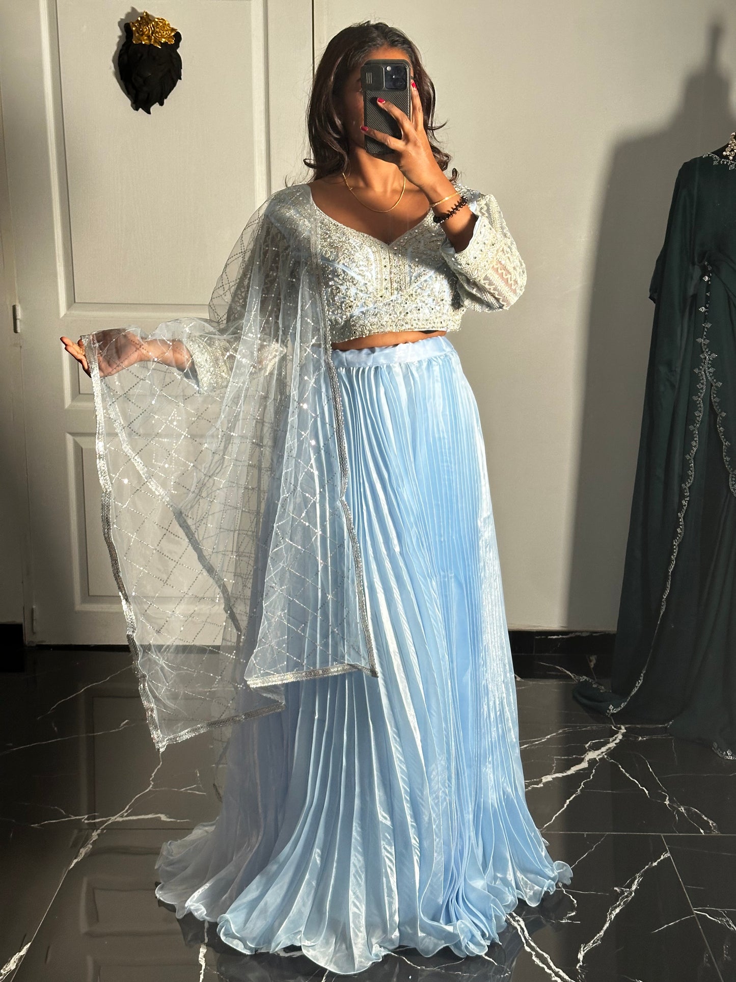 Lehenga Bleu Glacé