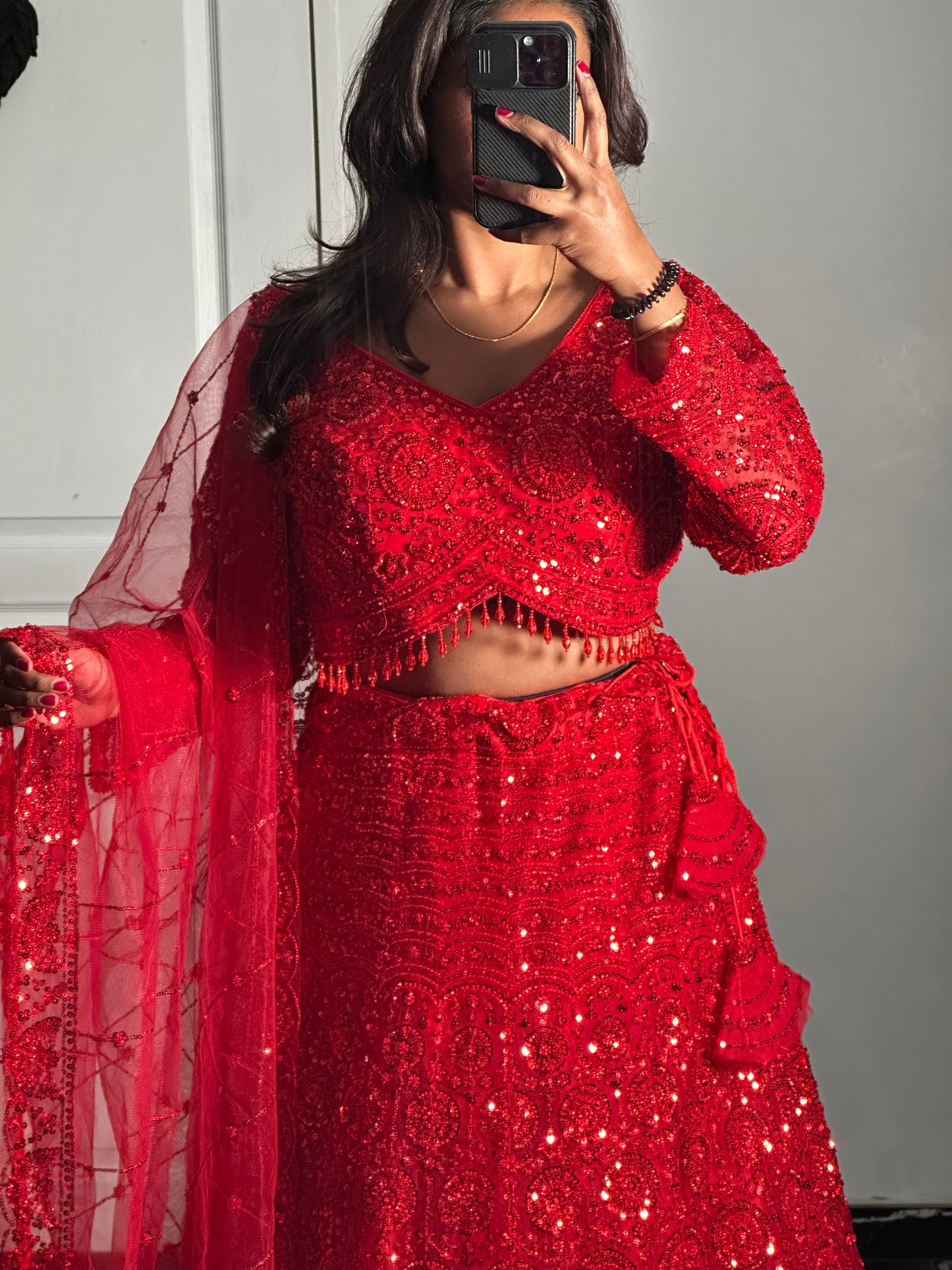 Lehenga Rouge Impérial