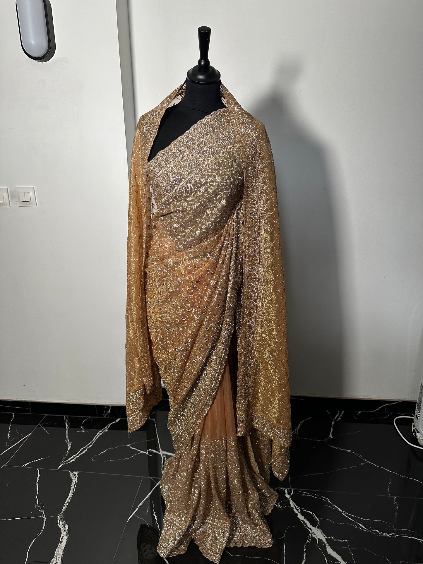 Saree héritage royal or