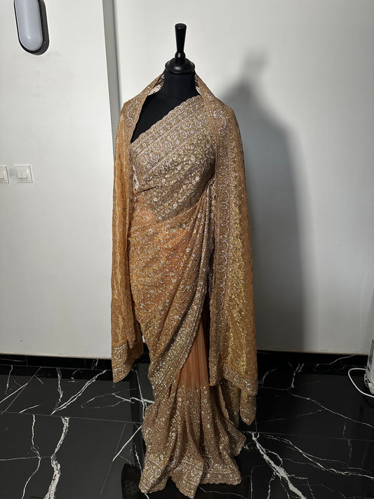 Saree héritage royal or