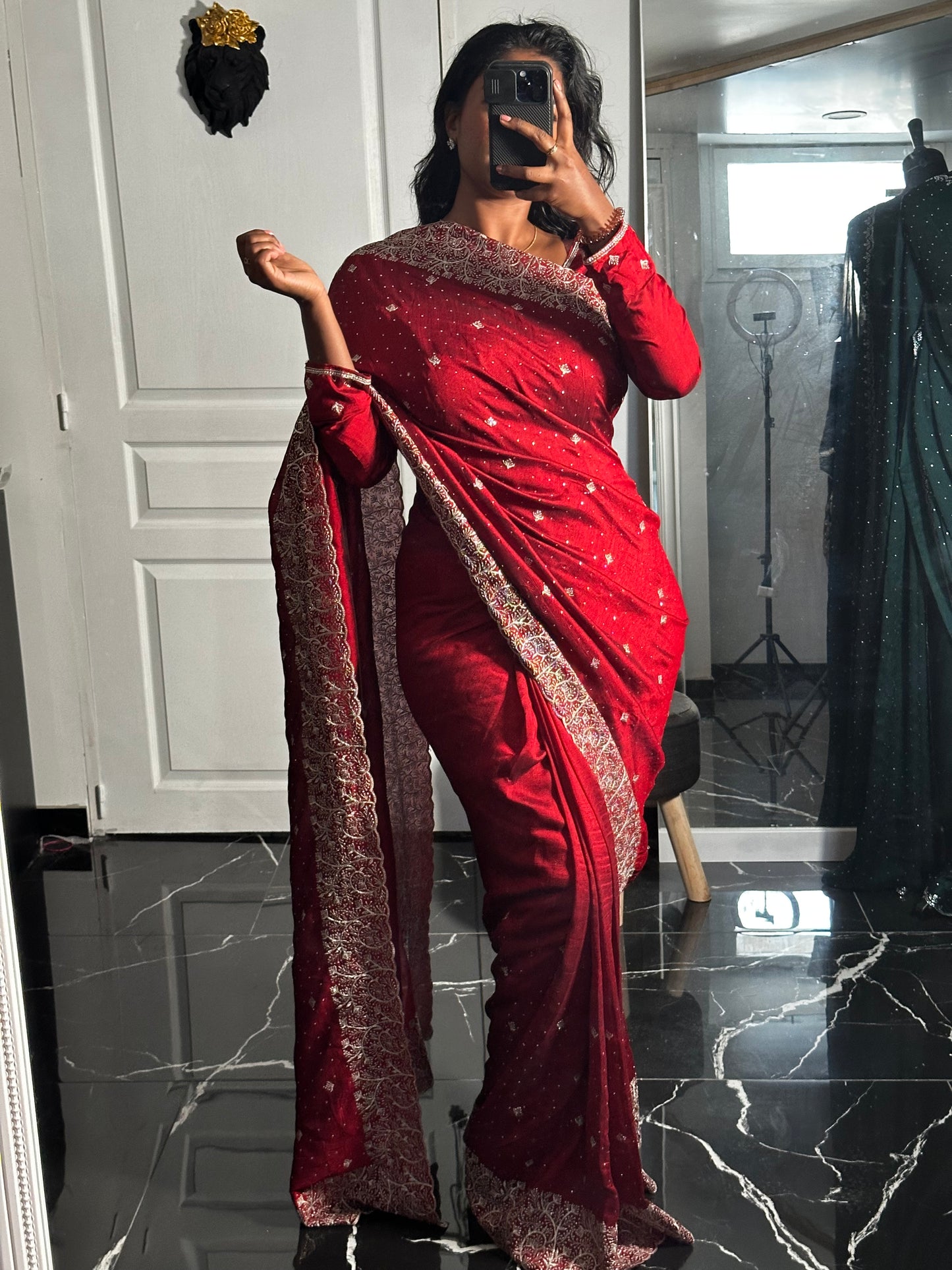 PRETTY rouge 1 minute saree