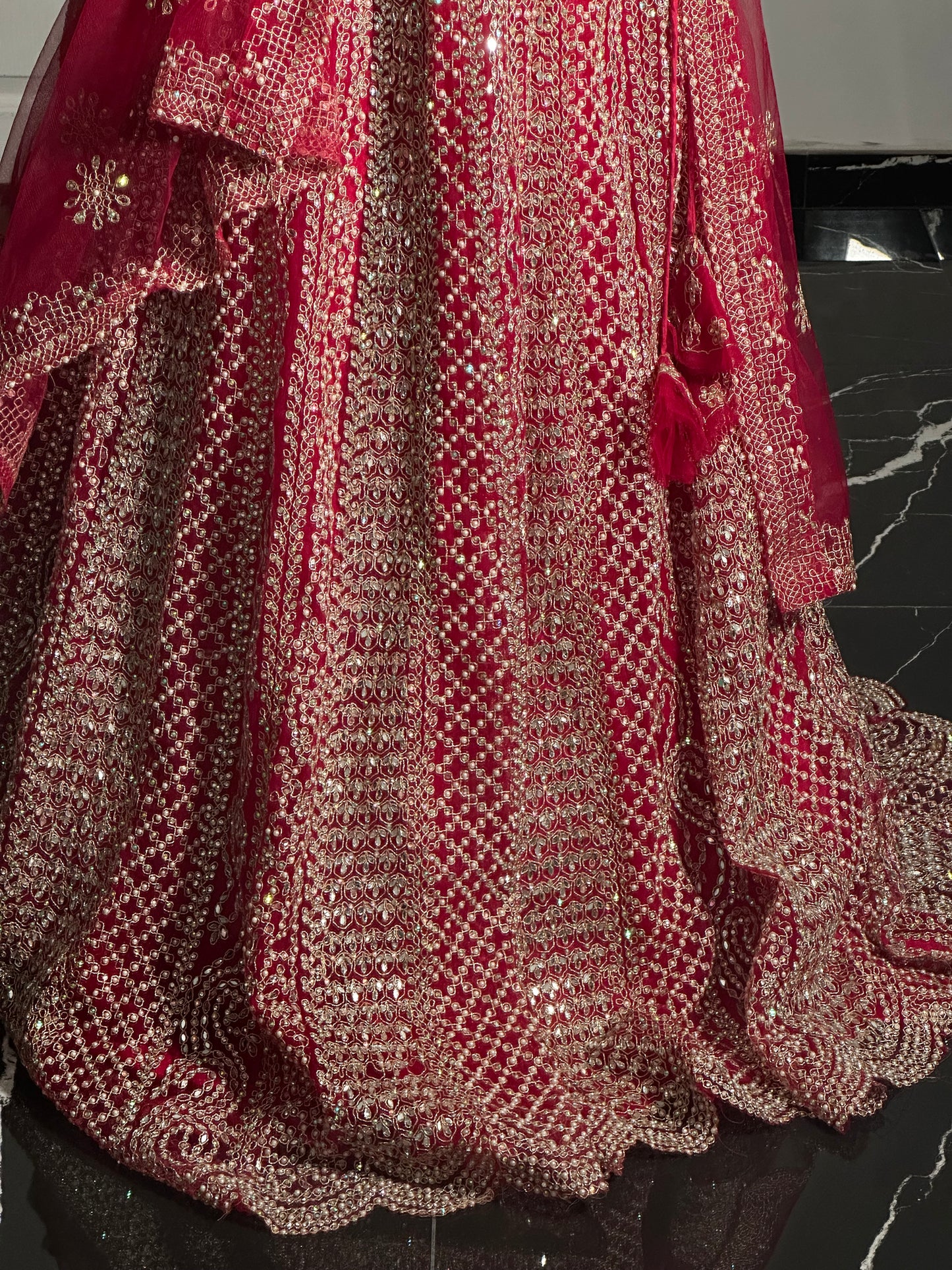 Lehenga rouge fushia