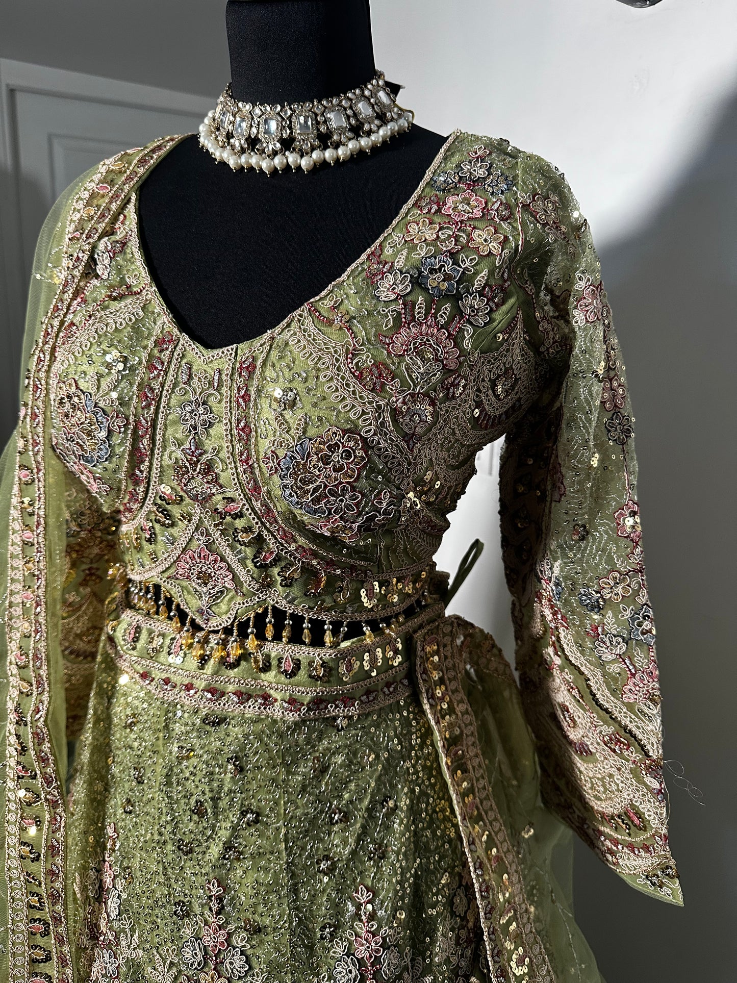 Lehenga pistache