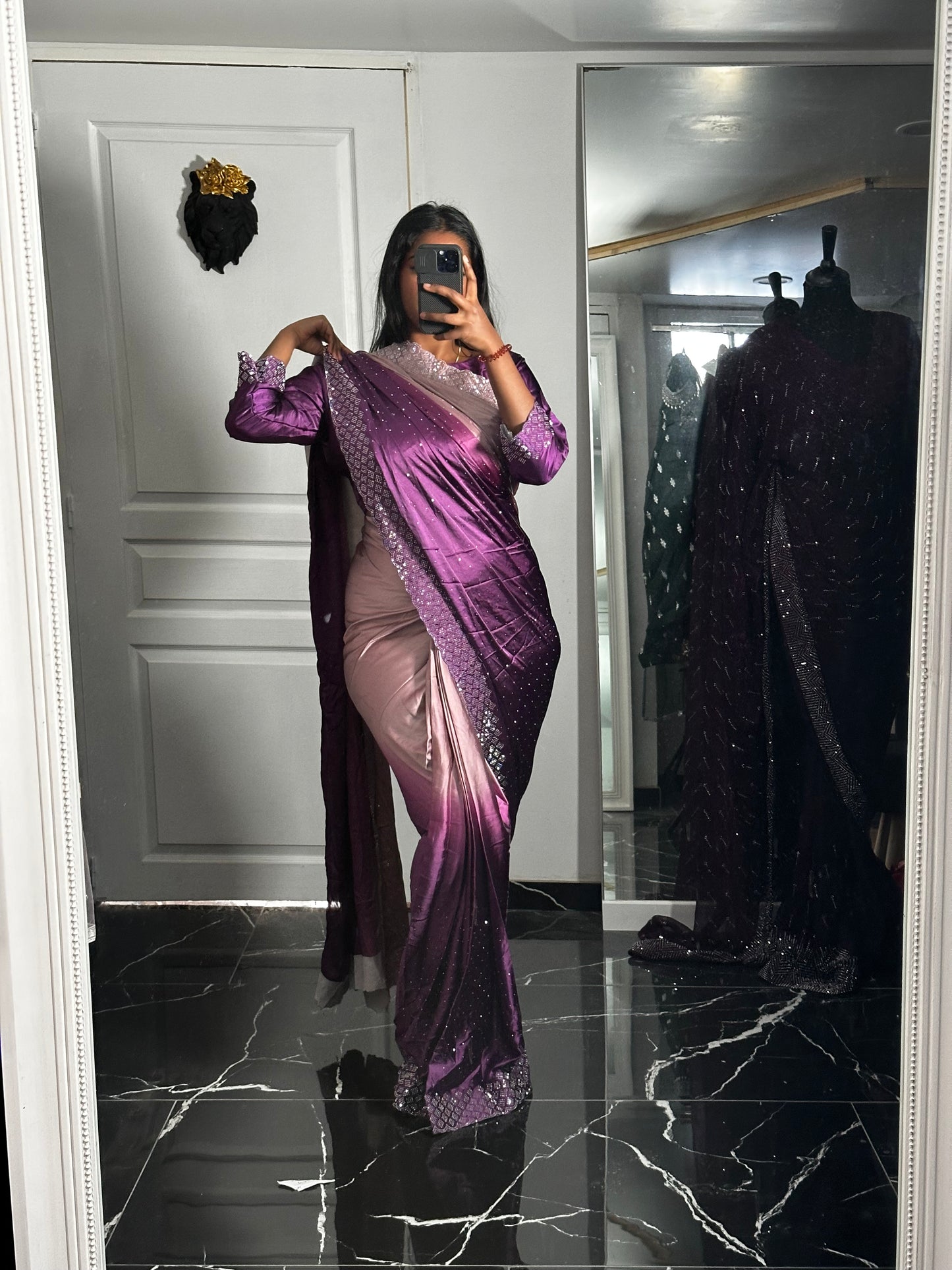 Dégradé violet- One minute saree