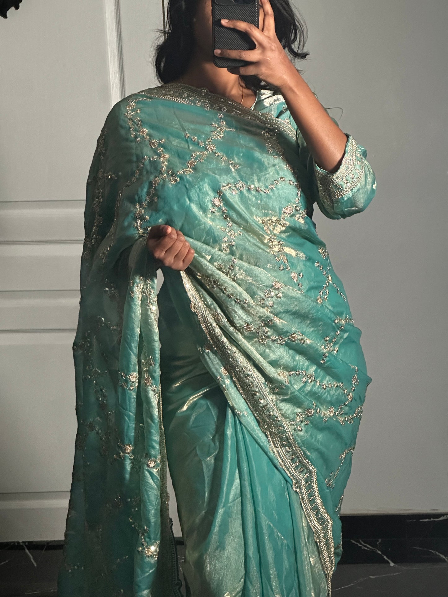 Saree Zoya bleu