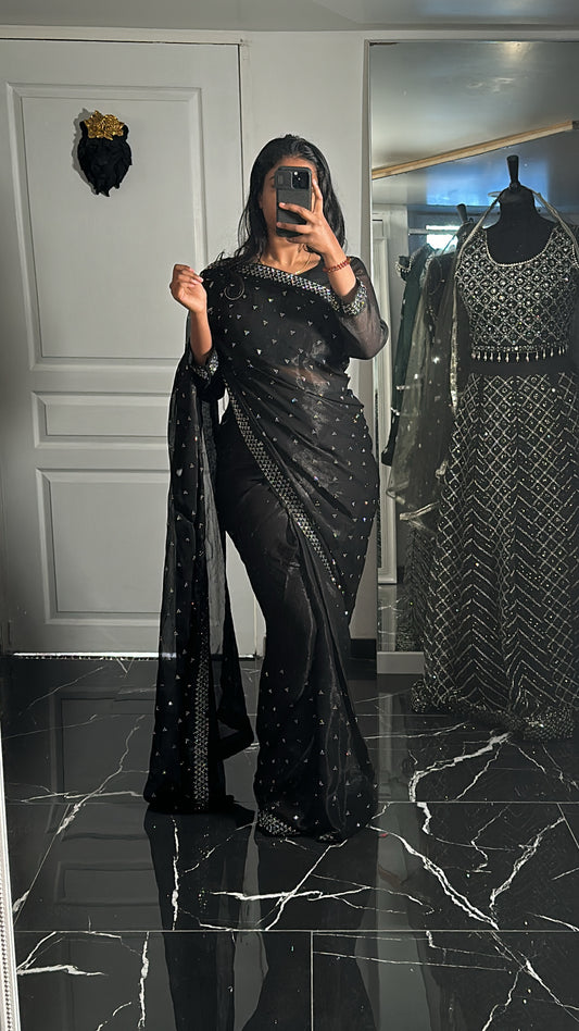 Cyana - One minute saree noir