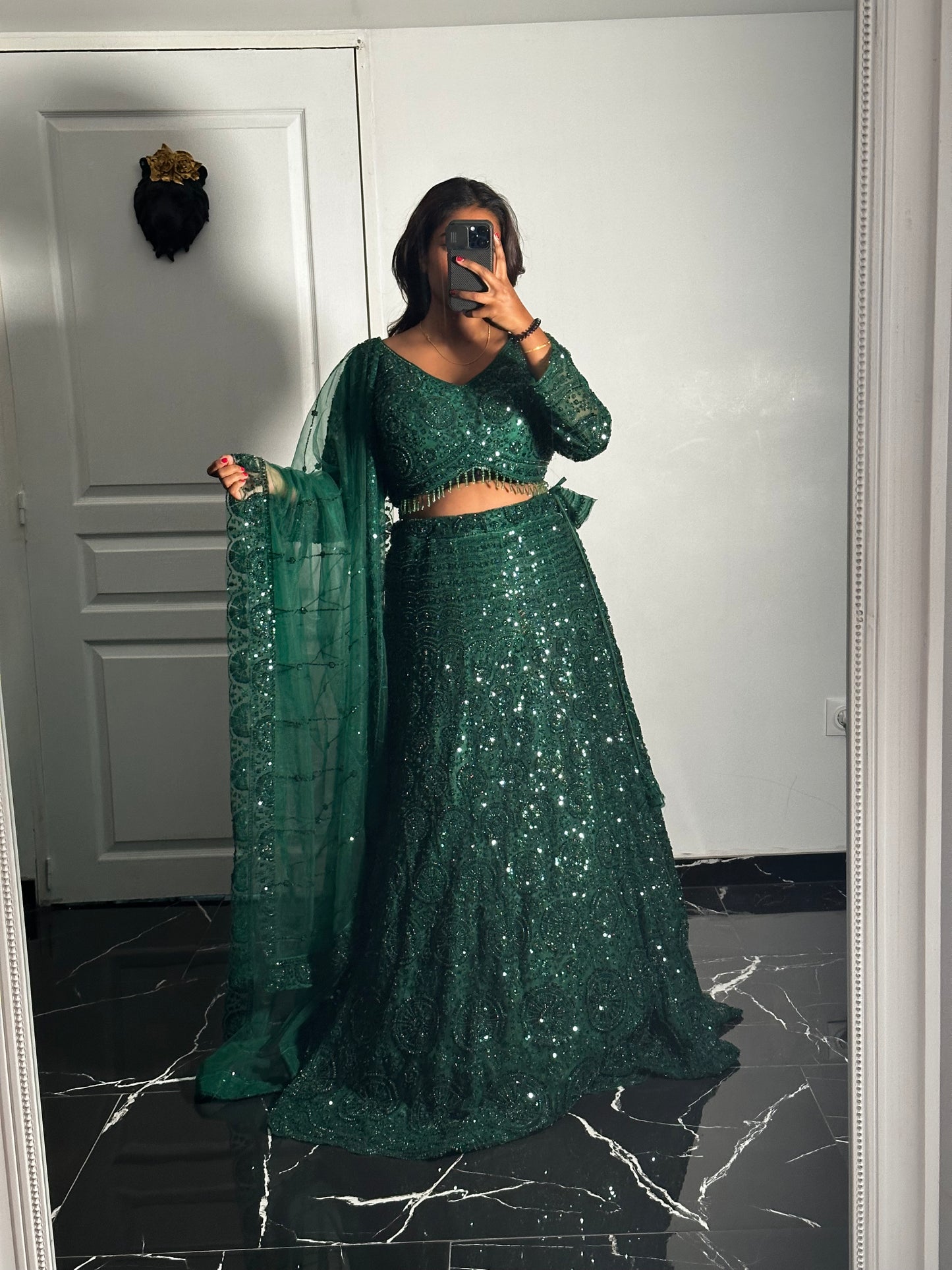 Lehenga Émeraude Majesté
