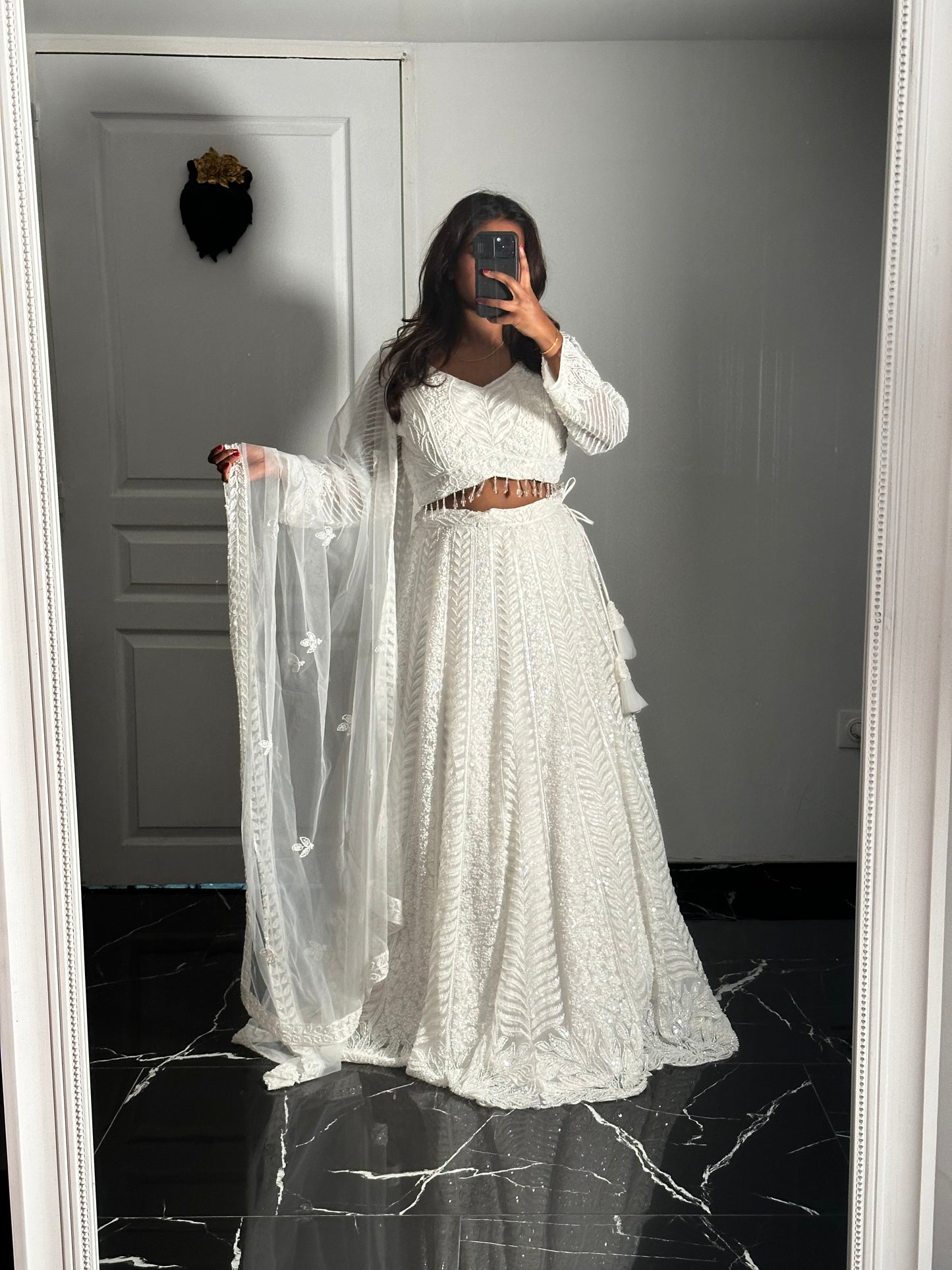 Lehenga ivoire élégance