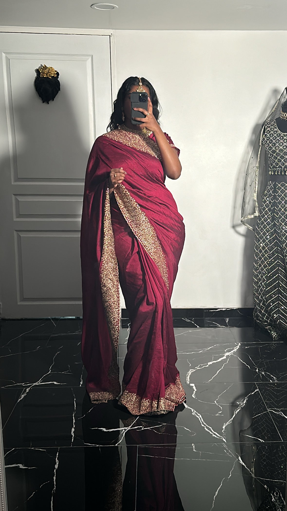 Soft one minute saree Magenta