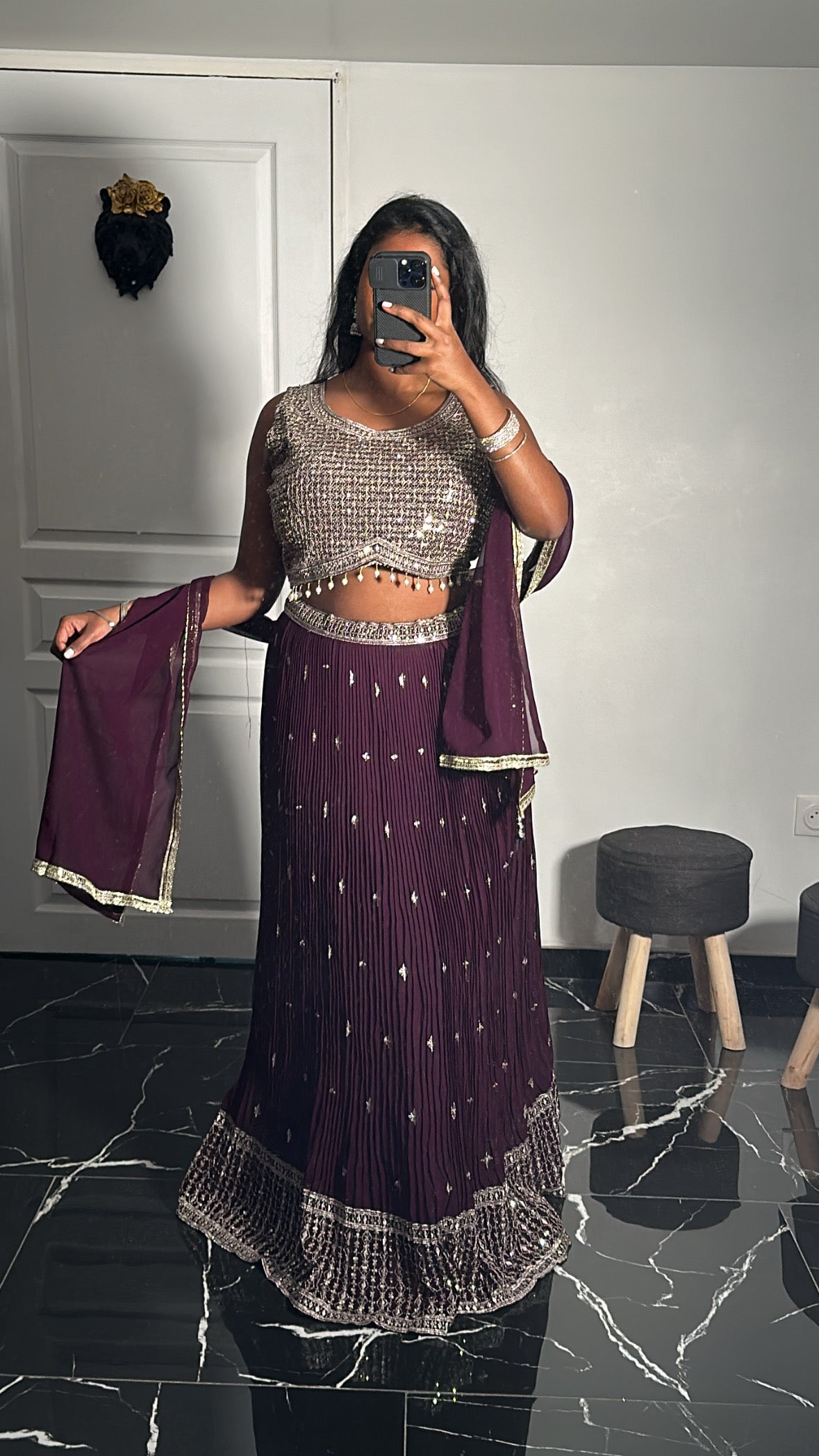 Juliette purple lehenga