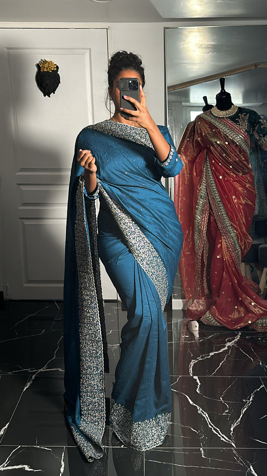 BIZA one minute saree blue