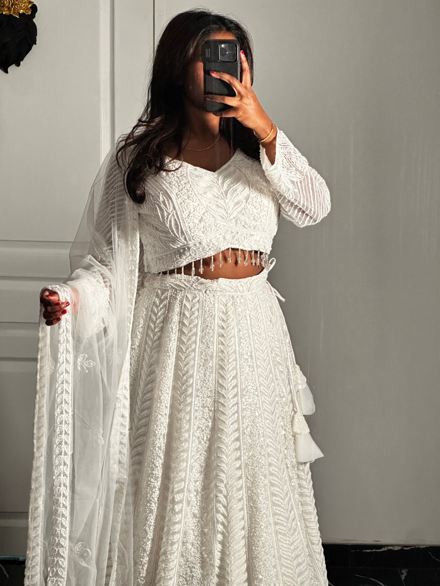 Lehenga ivoire élégance