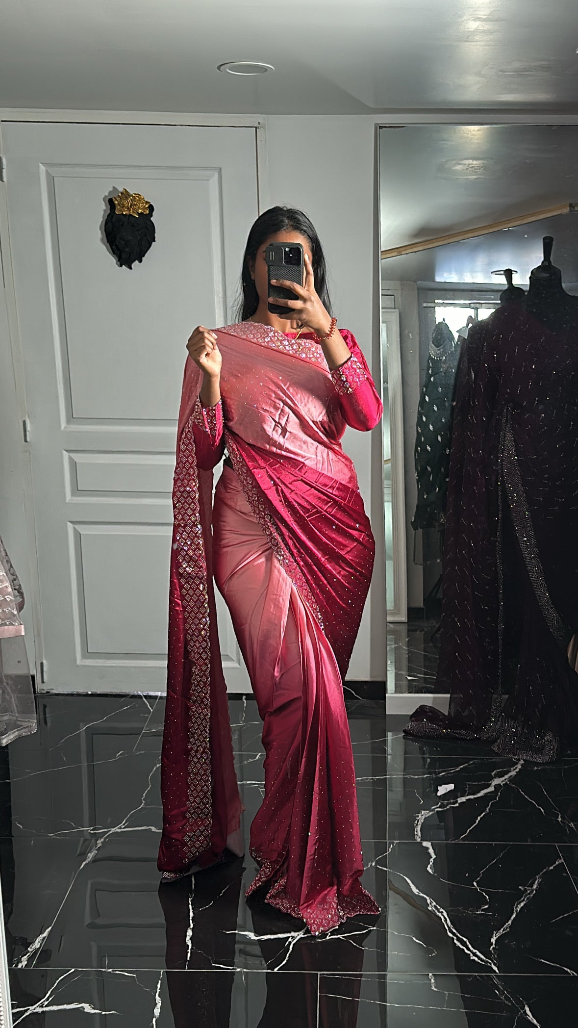 Dégradé rose- One minute saree