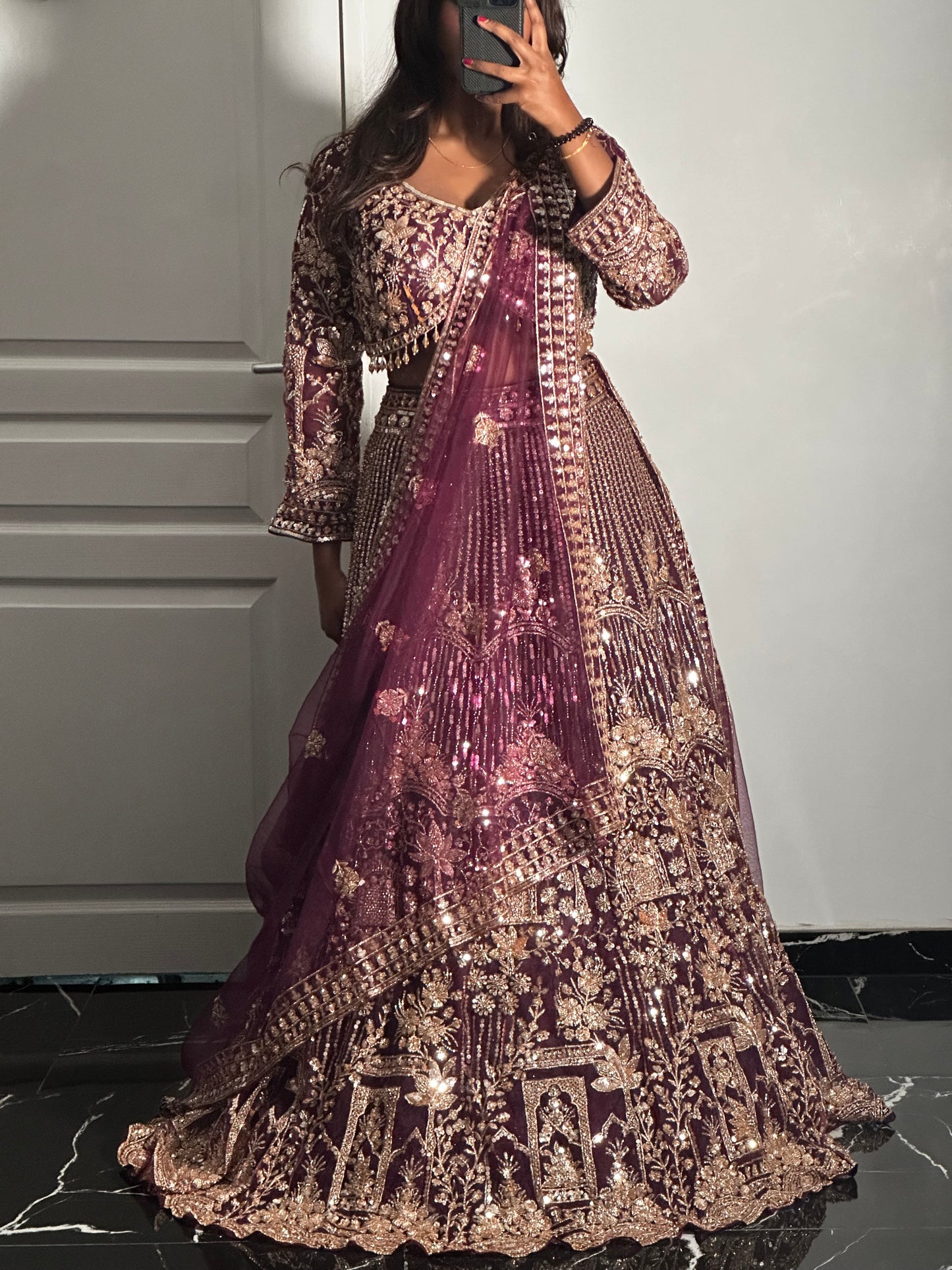 Lehenga Royal Grenat