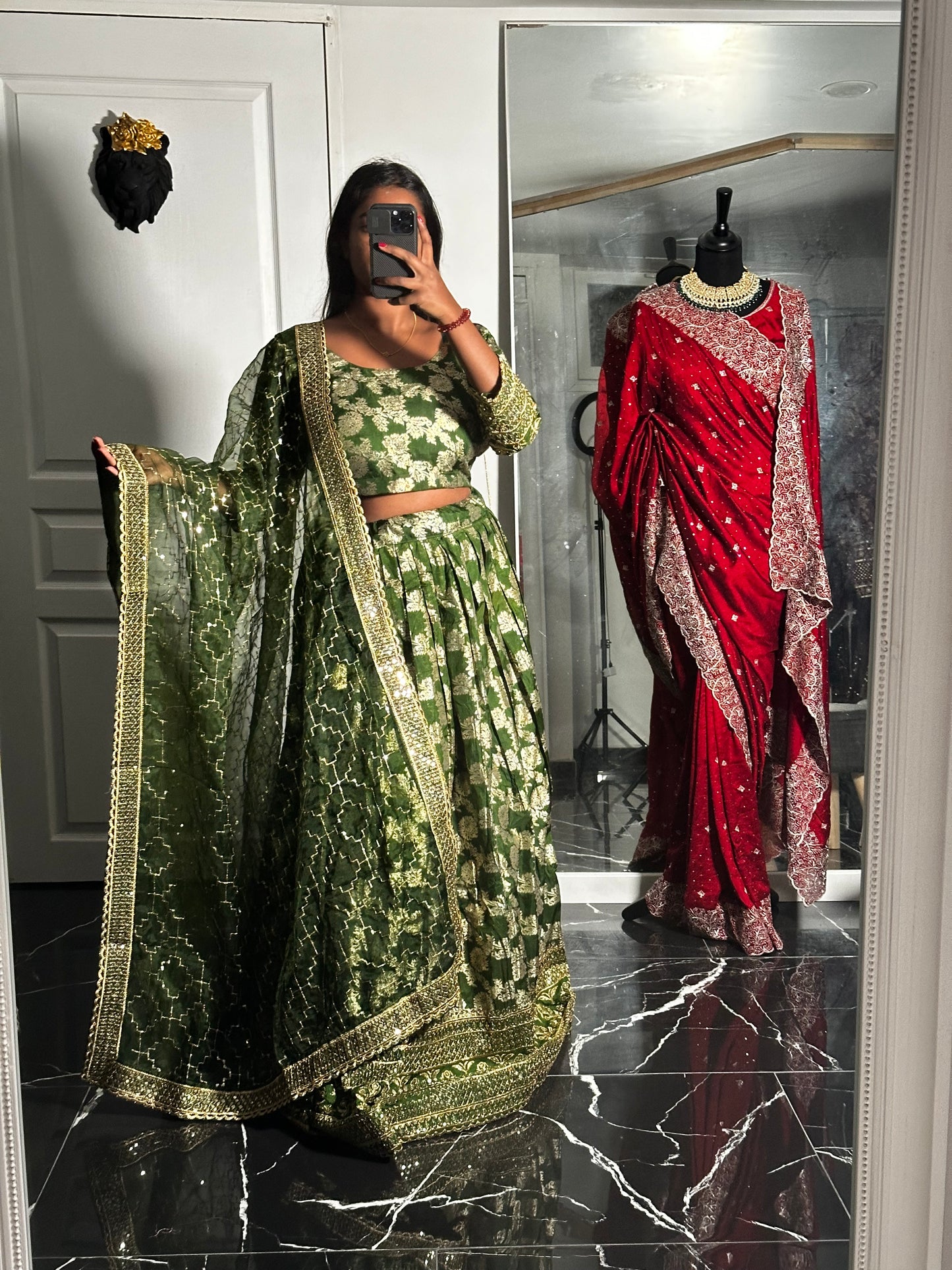 Vert olive lehenga