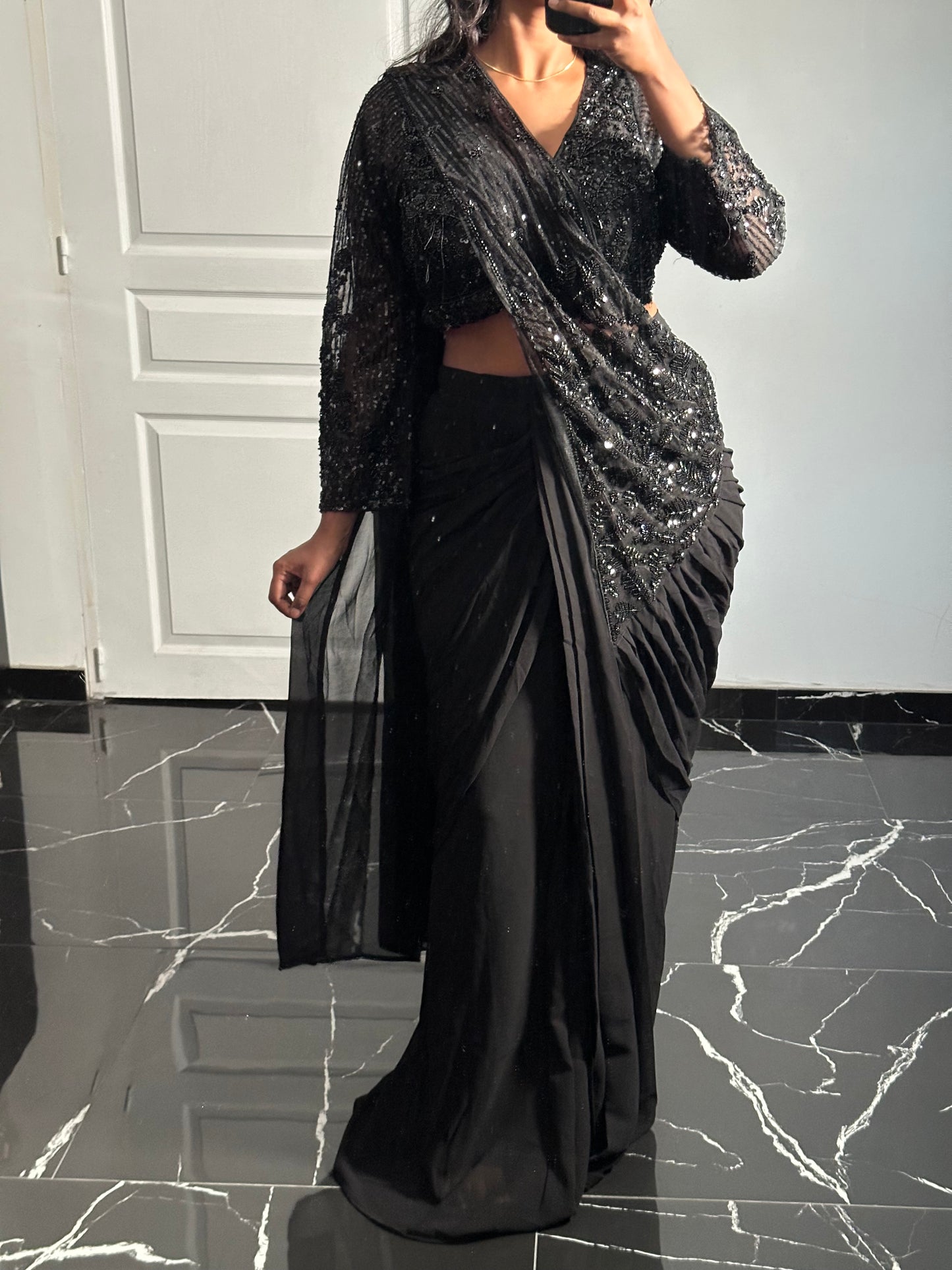 Black saree design