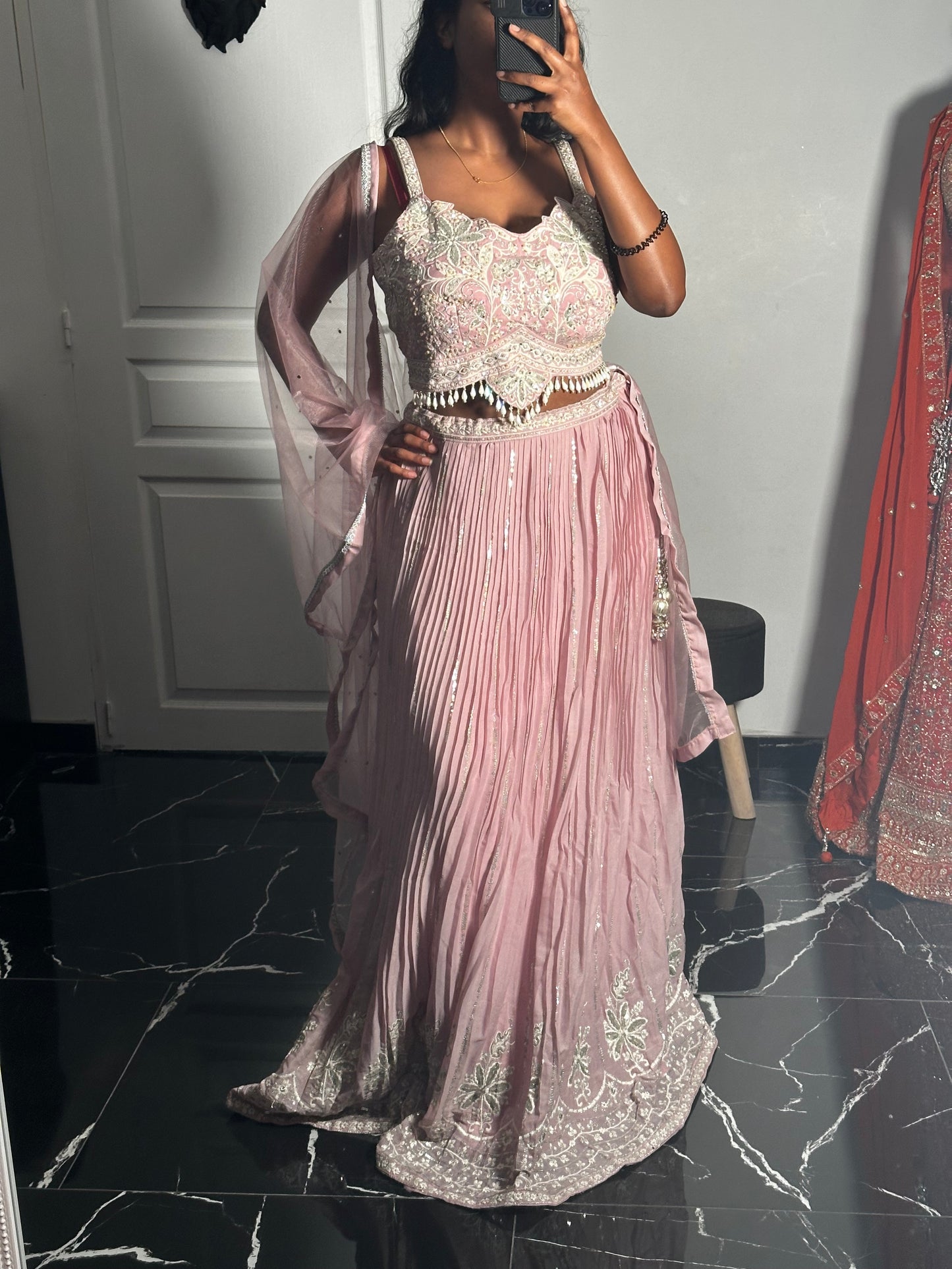 Lehenga rose pastel