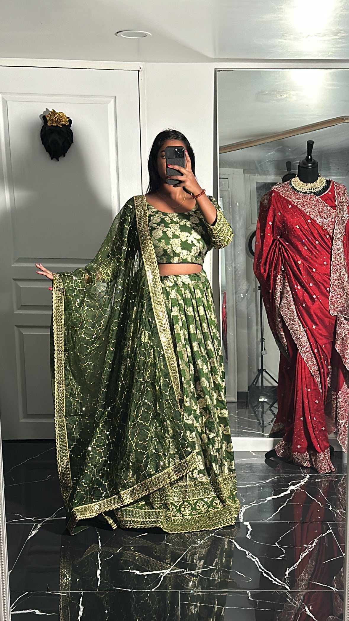 Vert olive lehenga