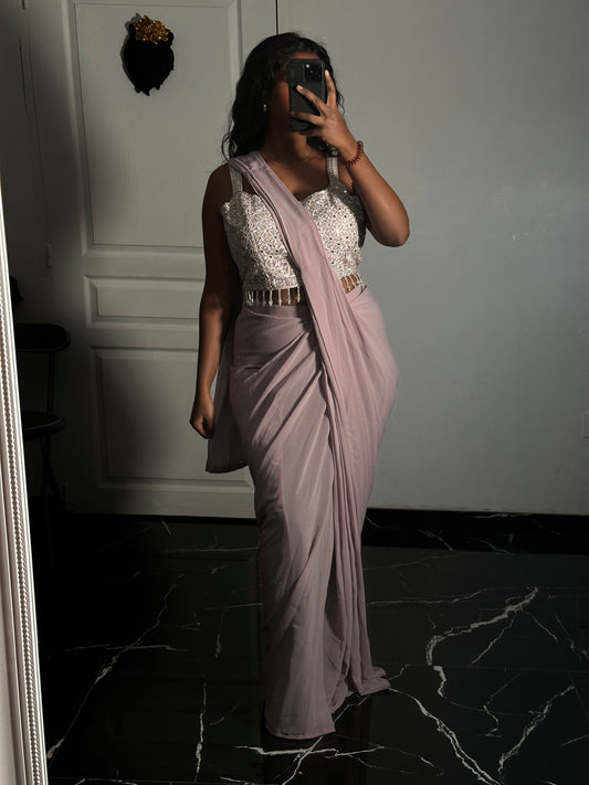 Gown top saree et jacket