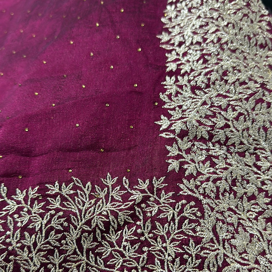 Soft one minute saree Magenta