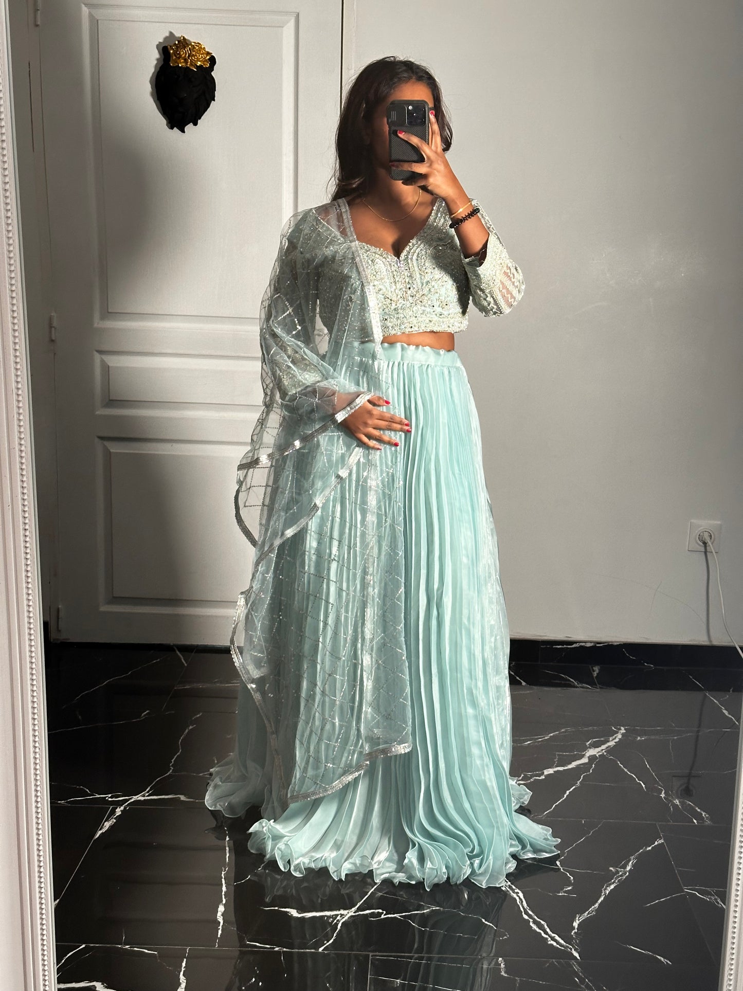 Lehenga Aqua Lumière