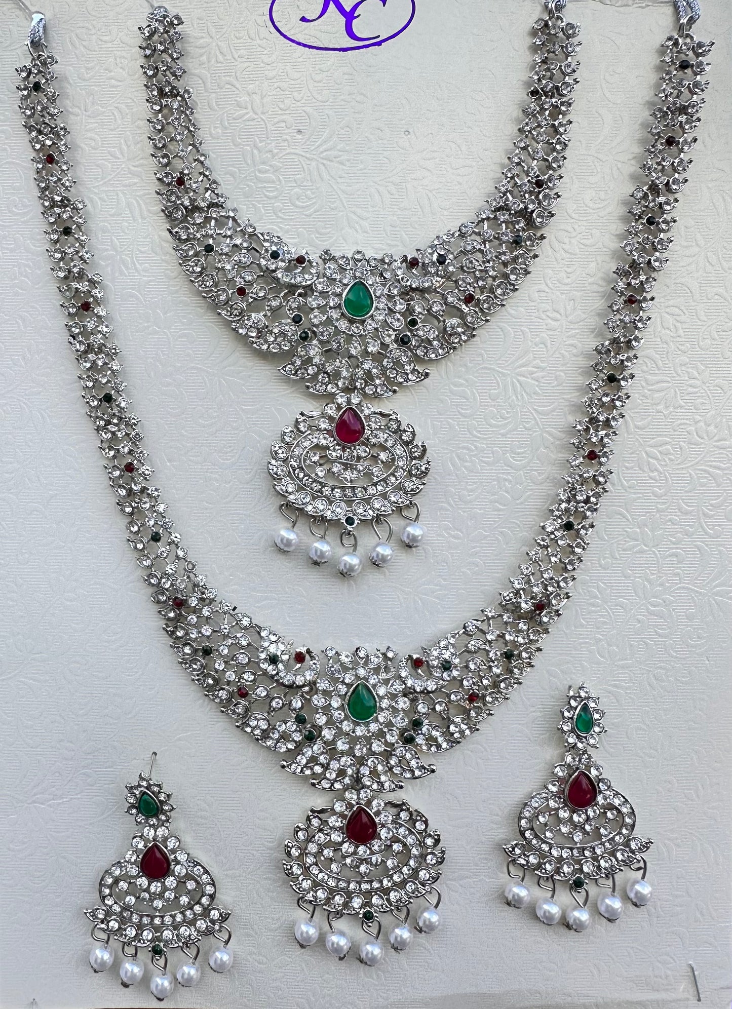 Set de bijoux argenté