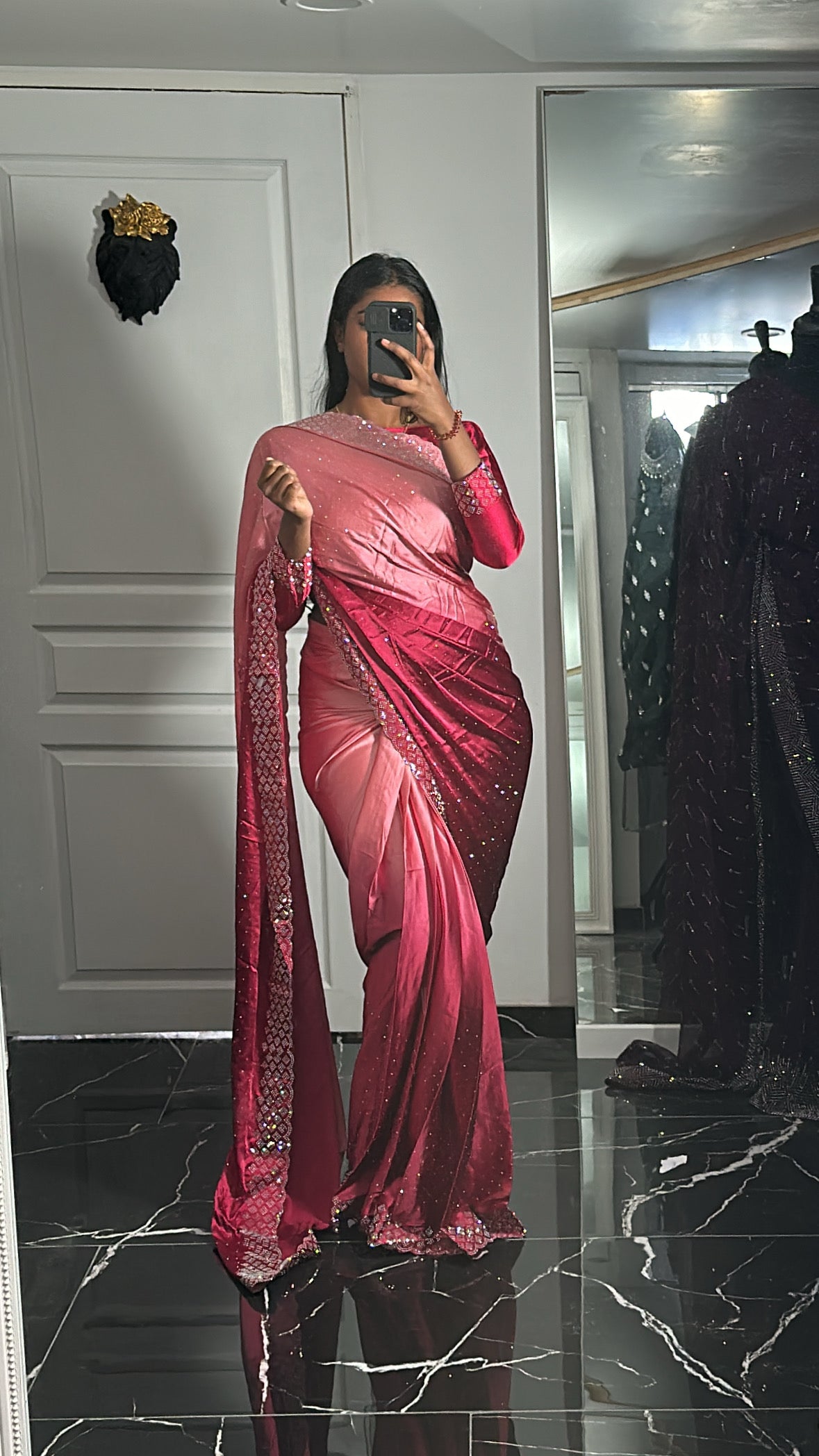 Dégradé rose- One minute saree