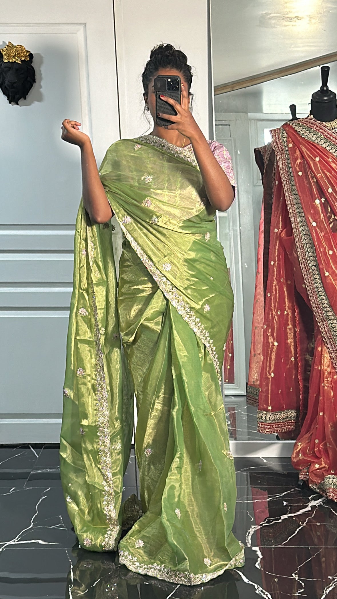 Pista one minute saree