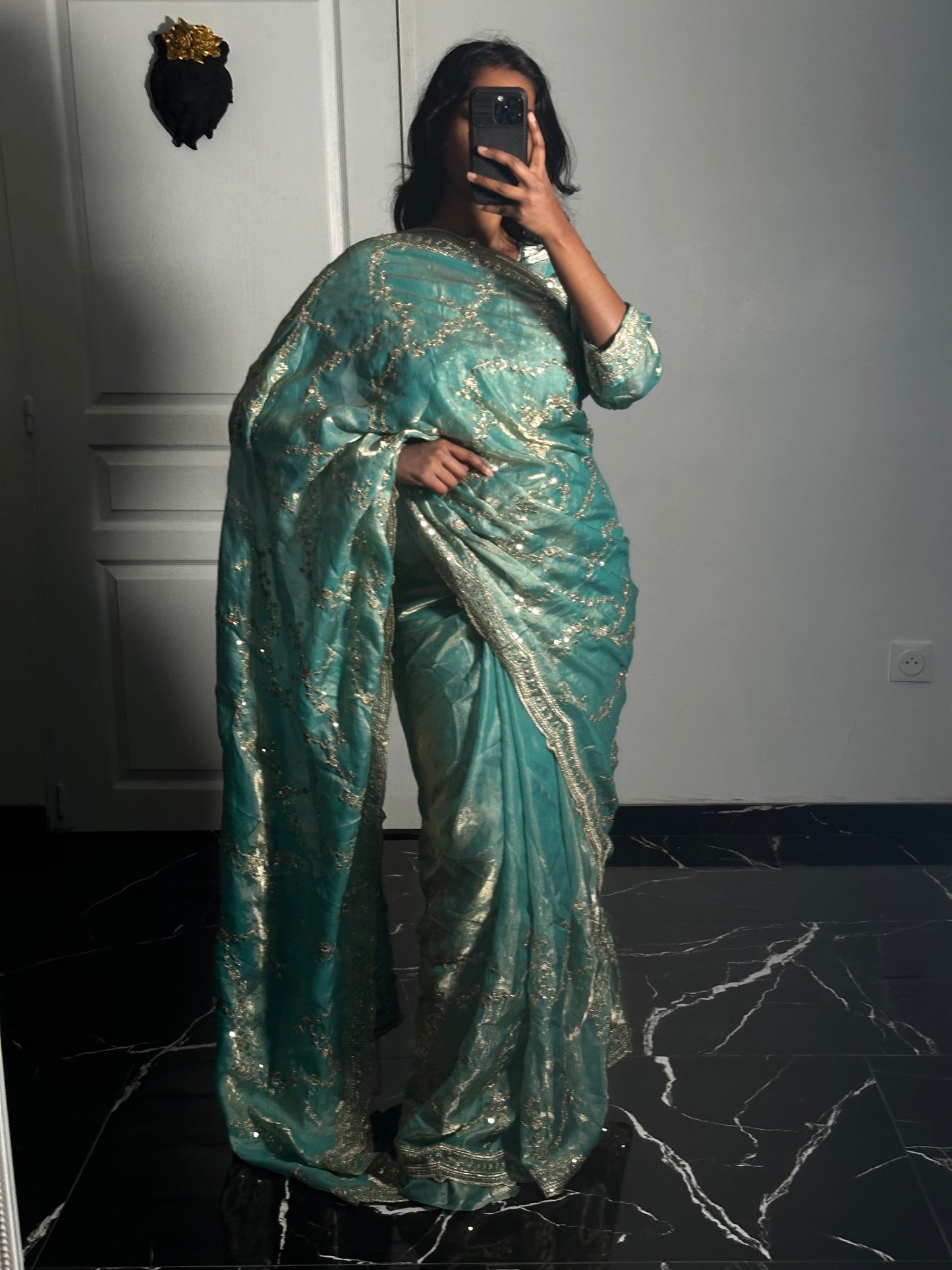 Saree Zoya bleu