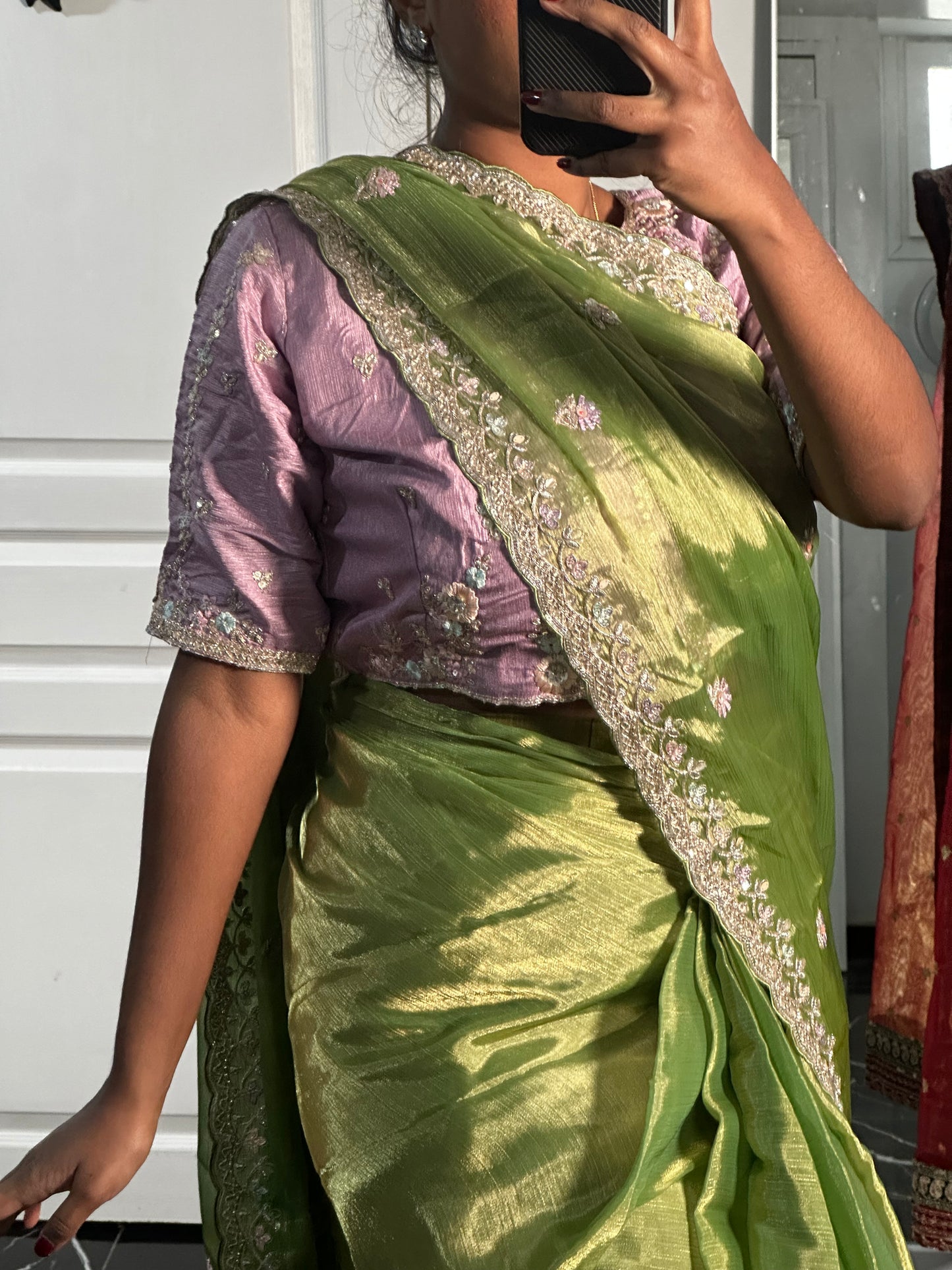 Pista one minute saree