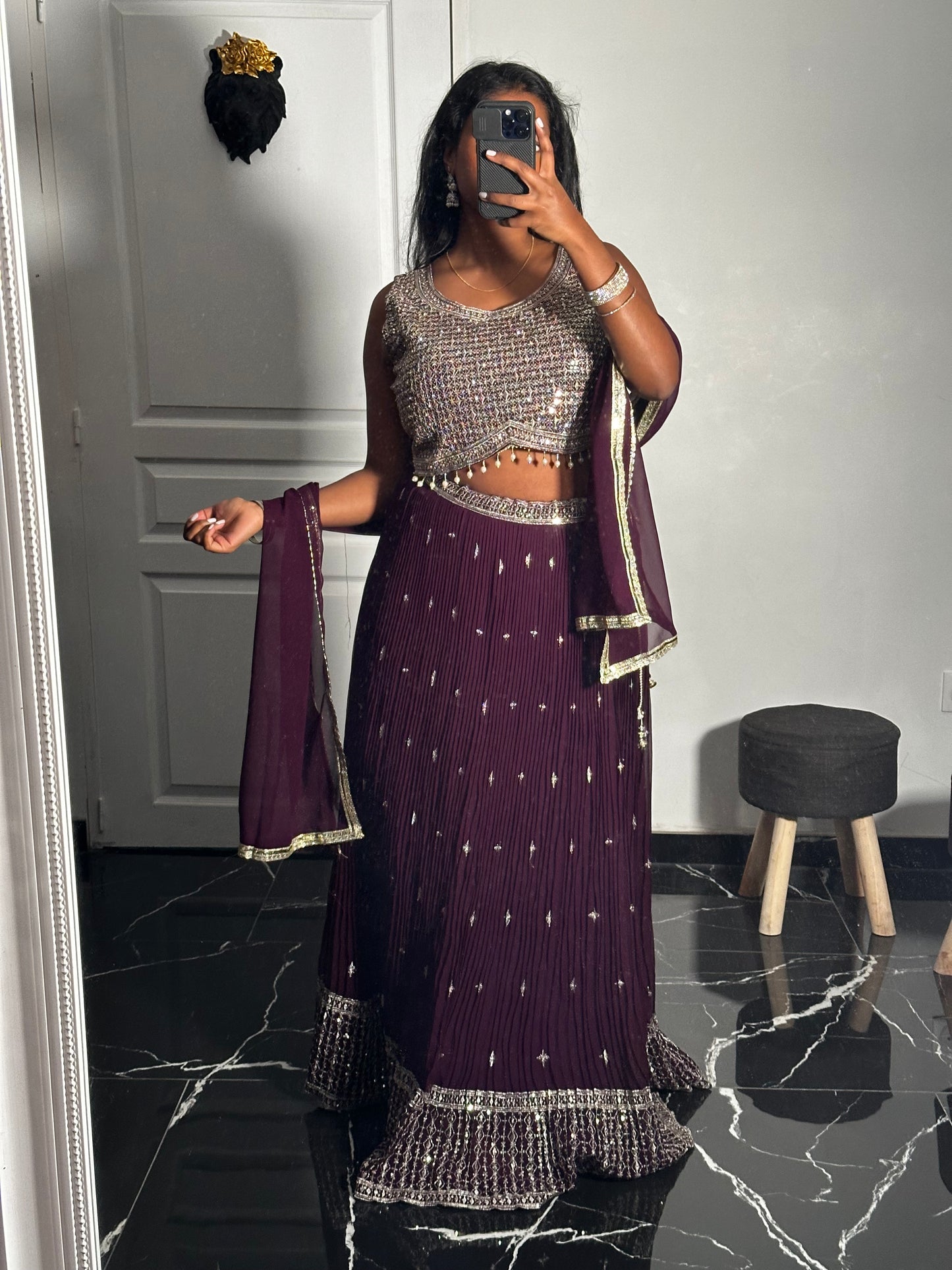 Juliette purple lehenga