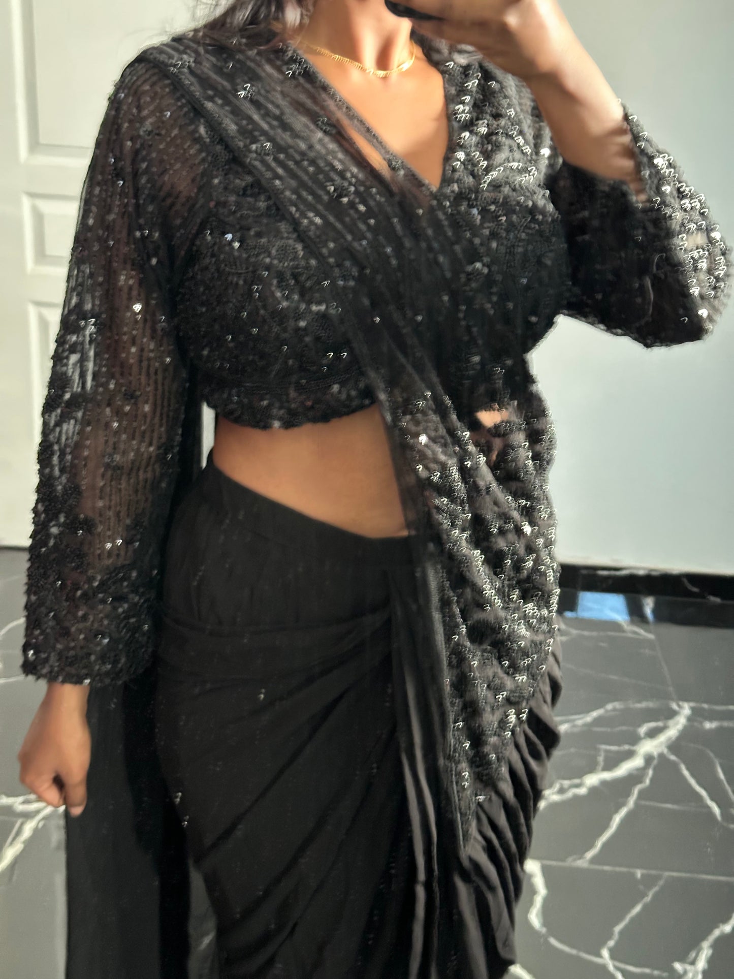 Black saree design