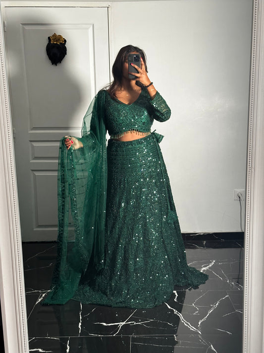 Lehenga Émeraude Majesté