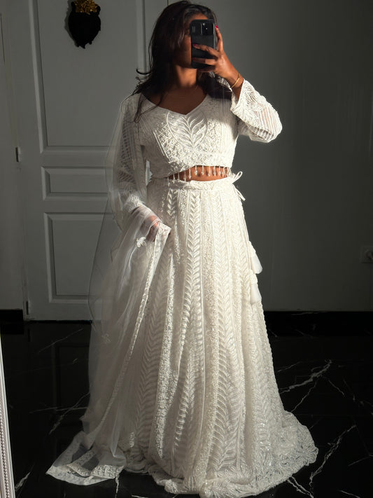 Lehenga ivoire élégance