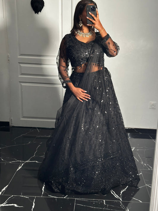 Lehenga noir intense