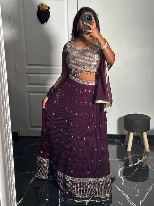 Juliette purple lehenga
