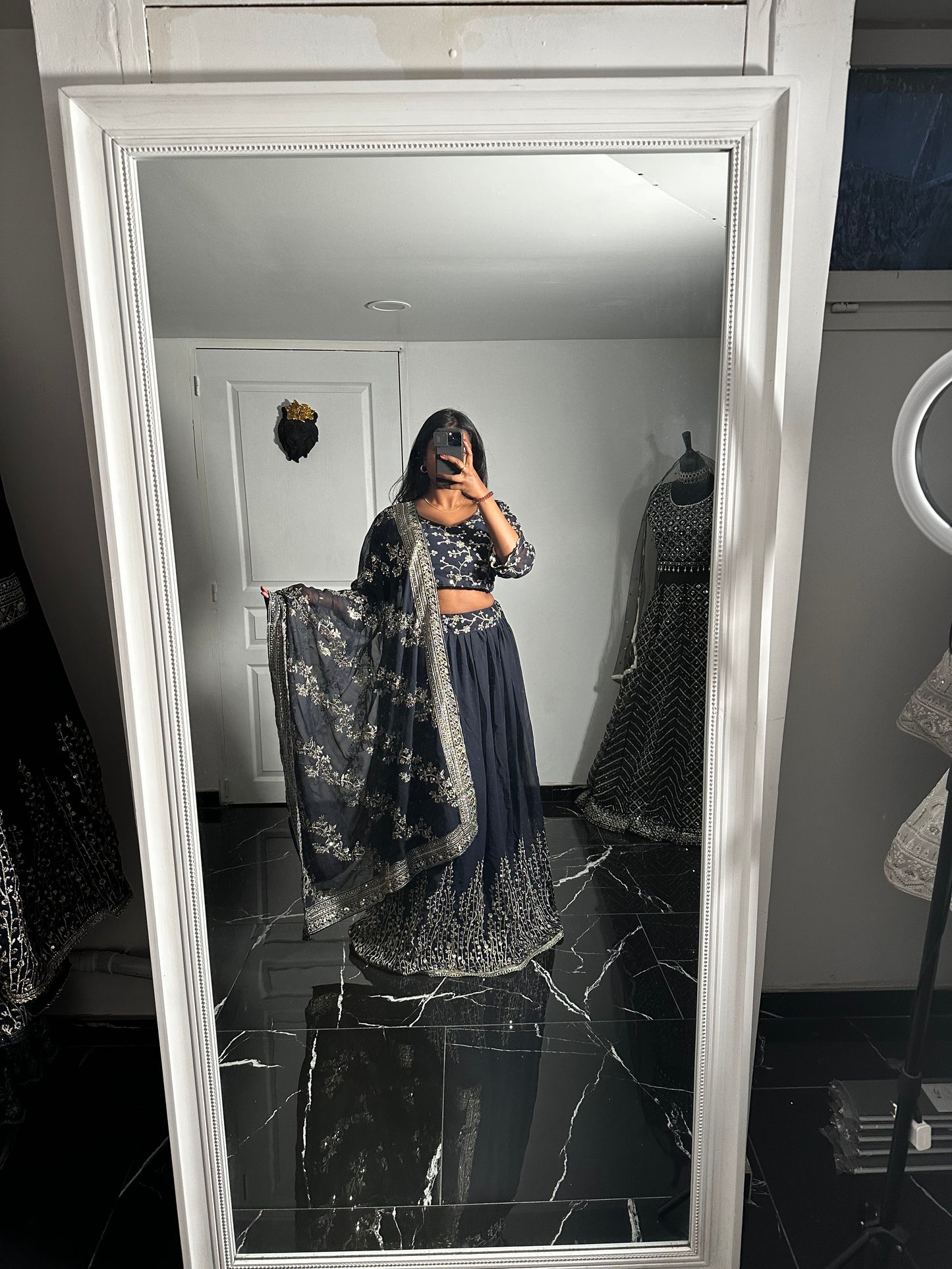 GANGA lehenga bleu marine