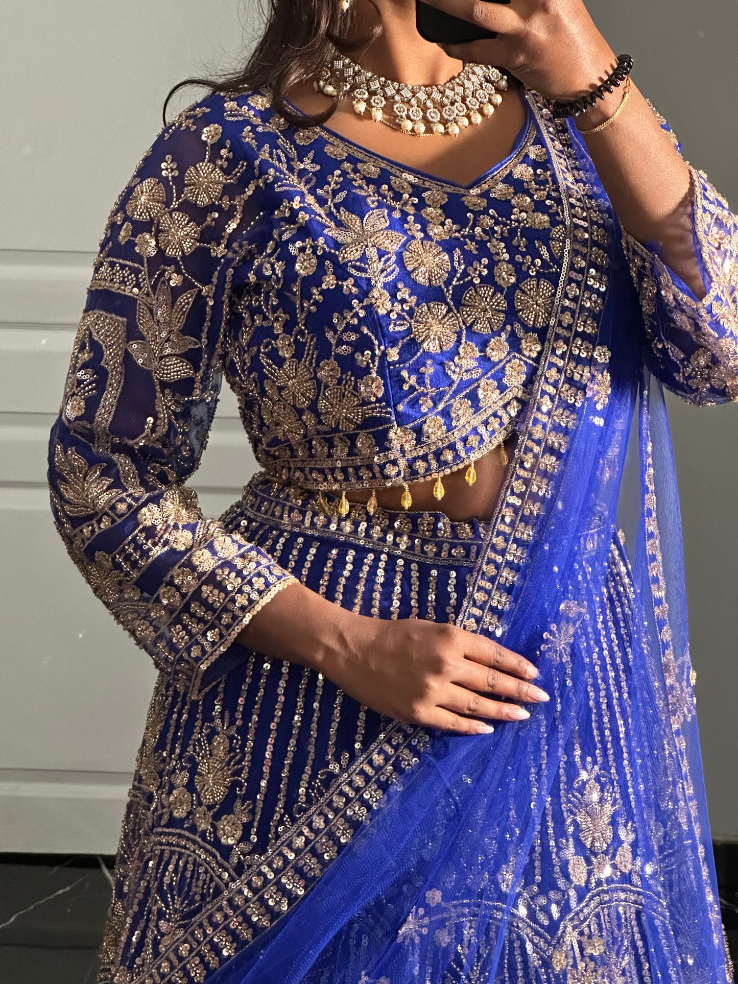 Lehenga Solena Bleu roi