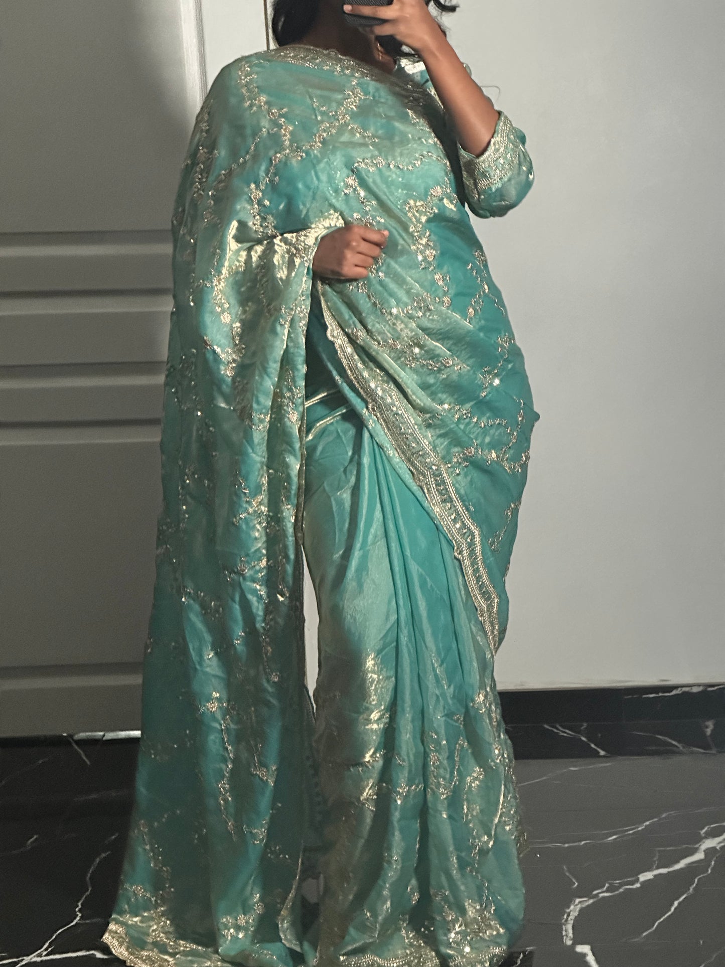 Saree Zoya bleu