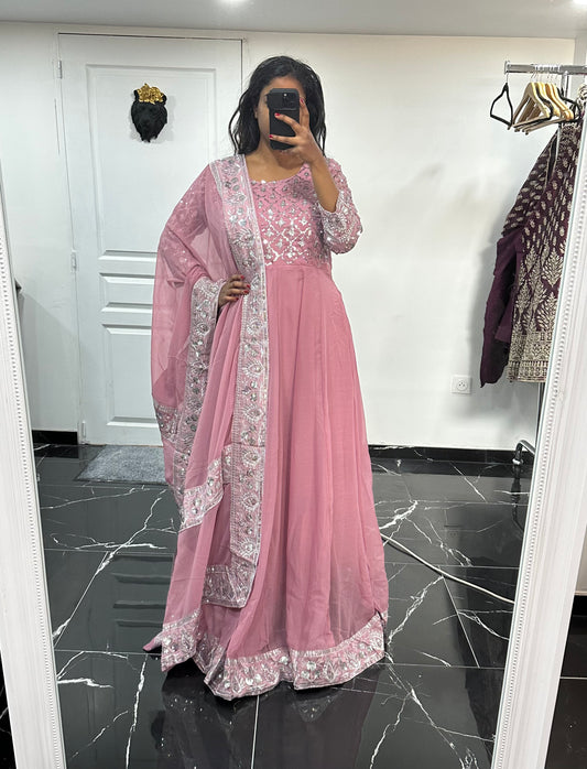 MIHIRA anarkali rose