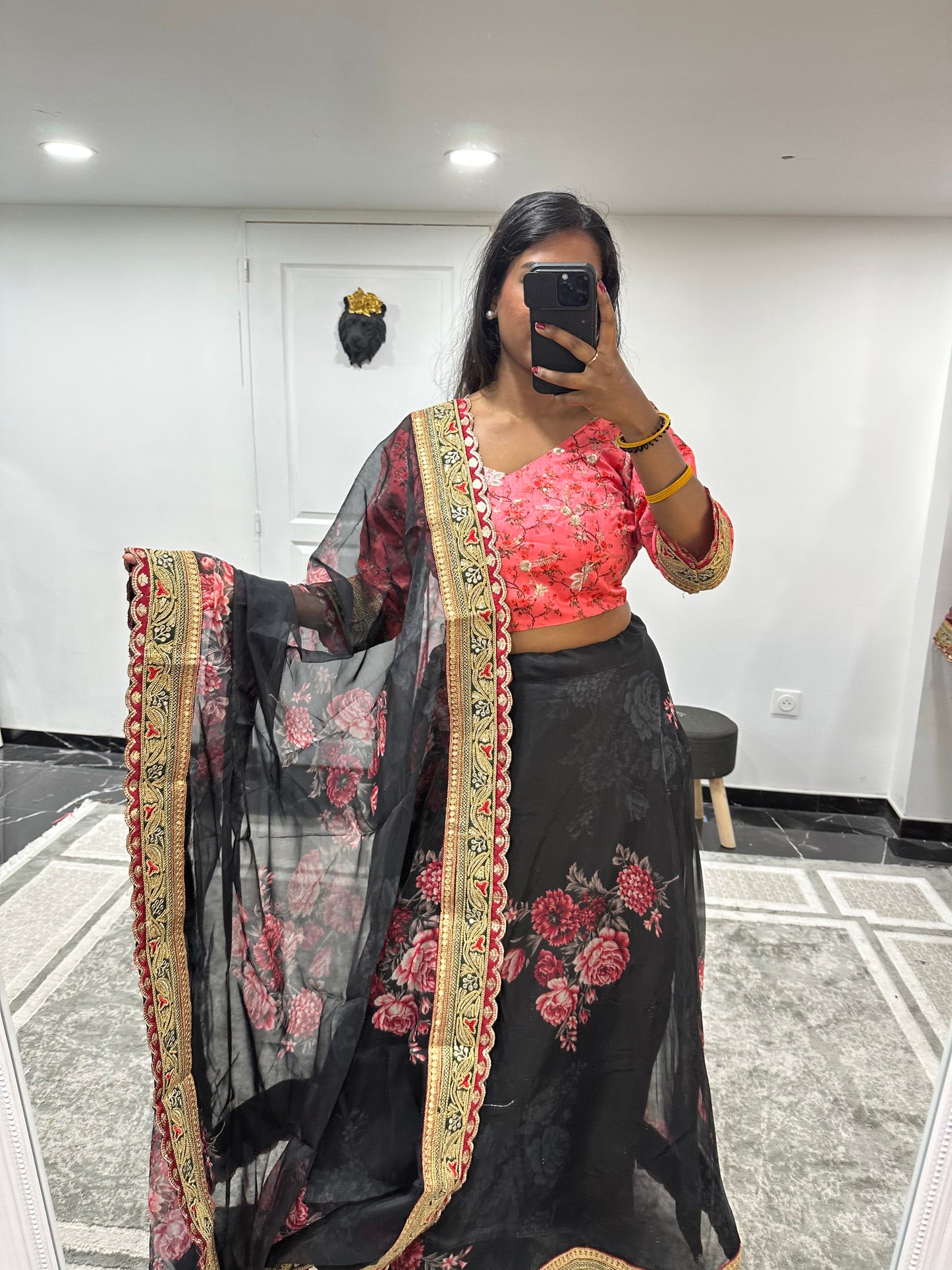 FLEURY BLACK lehenga